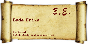 Bada Erika névjegykártya
